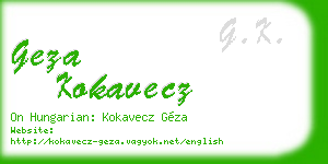 geza kokavecz business card